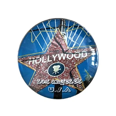 Image of 3D Hollywood Los Angeles USA Refrigerator Fridge Magnet Crystal Glass Handmade Tourist Travel Souvenir Collection Gift Whiteboard Magnetic Sticker Home Decoration