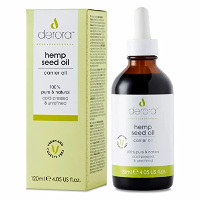 Image of Derora Hemp Oil Nourishes Skin, Hair &amp; Nails 100% Pure Natural Cold Pressed Unrefined Antioxidant Vitamin E Rich For All Skin Types Vegan Cruelty Free (120ml)