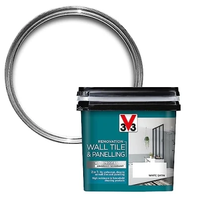 Image of V33 Renovation Wall Tile &amp; Panelling Paint White 750ml For High Moisture Surfaces Resistance to Temperature Variations Washable Easy Maintenance Resistant Cleaning Products