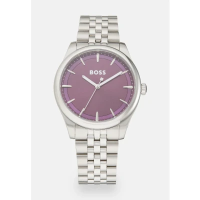 Image of BOSS Graceful Watch silvercoloured/purple, Women&#039;s, Size: One Size, Silver coloured/purple