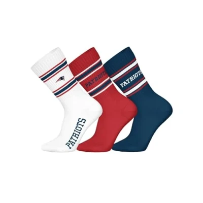 Image of NFL Unisex Patriots Crew Socks Sport (Pack of 3)