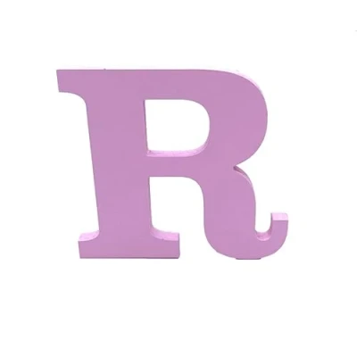 Image of Pink Wooden MDF Letter R Size 8cm Tall Free Standing Letters for Arts &amp; Crafts Personalized Name Decor
