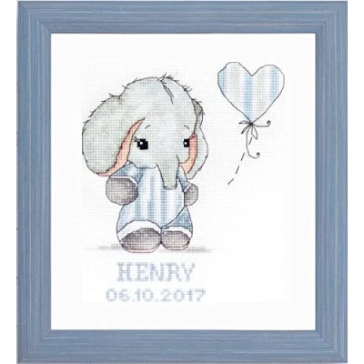 Image of Luca S SRL Cross Stitch Kit, Embroidery Kit with Frame, Needlework Set Frame Blue