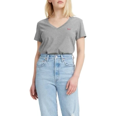 Image of Levi&#039;s Women&#039;s 2 Pack V Neck Tee T Shirt, White + &amp; Starstruck Heather, XS