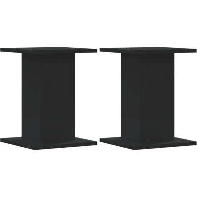 Image of vidaXL Plant Stands 2 pcs Black 30x30x40 cm Engineered Wood