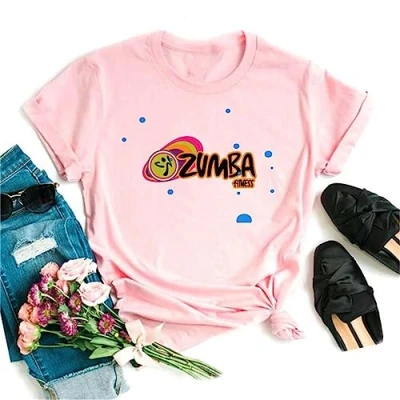 Image of doyouwantmore Women&#039;s Zumba T Shirt Printed Short Sleeves Color Casual Top for Classes Dance Fitness Training