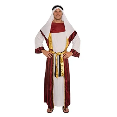Image of Bristol Novelty 820569STD000 Royal Desert Prince Costume set Men&#039;s adult White and Wine red Fancy Dress, STD