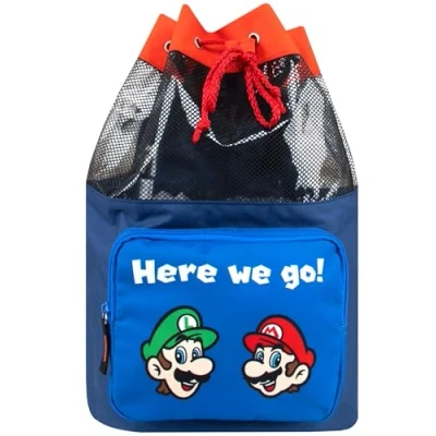 Image of Super Mario Bag And Luigi Boys Swim Kids Beach Swimming Bags Blue One Size
