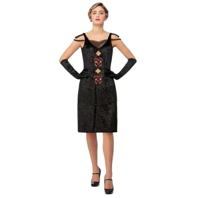 Image of Smiffys Peaky Blinders Polly Gray Adult Costume, Dress &amp; Gloves with 1920s Flapper Style Shoulder Detail, Official License Fancy for Groups, Events Stag Hen Nights