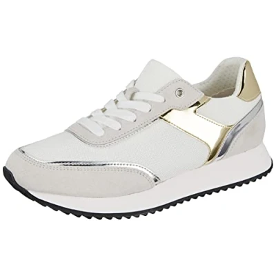 Image of Geox Women&#039;s D Doralea Sneaker, White Off White, 2 UK