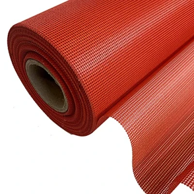 Image of EU Fabrics Teslin Mesh Net FabricPVC Dipped Fabric by the Metre Heavy Duty Fishnet for Dressmaking Breathable Netting Material Sewing and Home Décor (Red Sample 10cm x 10cm)