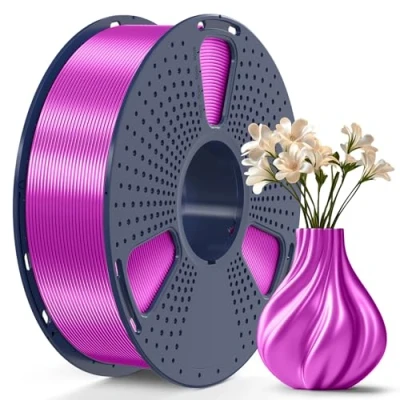 Image of SUNLU Silk PLA Plus 3D Printer Filament, PLA+ Filament 1.75mm with Smooth and Silky Glossy Finish, Good Rendering, Dimensional Accuracy +/ 0.02mm, 1kg (2.2lbs) Spool, Purple