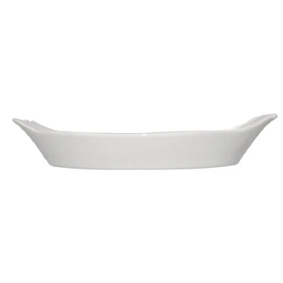 Image of Olympia Whiteware Oval Eared Dishes 204mm Porcelain Serving Plates Oven Safe 6pc