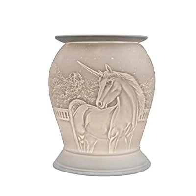 Image of Cello Porcelain Barrel Electric Wax Burner, Unicorn Pattern Melt Burner Safe For Use Around Children And Pets As A Or An Oil Transform Your Home Fragrance.