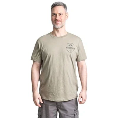 Image of Trespass Men Raw Hider T shirt With Chest Print Khaki, X Small