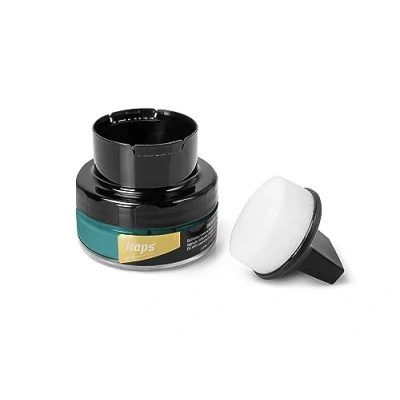 Image of Kaps Shoe Cream with Sponge Applicator, Intensive Leather Care and Nourishing, Delicate, 70 colours (165 turquoise)