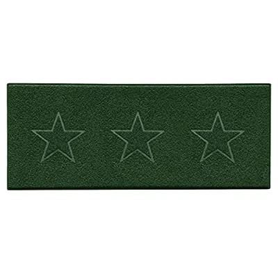 Image of Nicoman Star Motif Embossed Shape Entrance Door Mat Dirt Trapper Washable Barrier Doormat Watertight Indoor or Outdoor (Runner, Green, 150 x 60cm)
