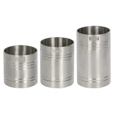 Image of 3pc Stainless Steel Thimble Measure Set 25/35/50ml By Rink Drink