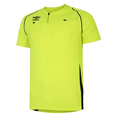 Image of Umbro Unisex Adult Referee Jersey (Safety Yellow/Black) Size 3XL