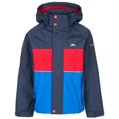 Image of Trespass Kids Waterproof Jacket With Detachable Hood Unpadded Lightweight Raincoat for Boys Girls Ocean
