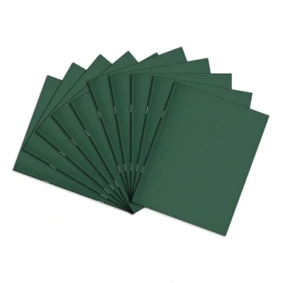 Image of Rhino 9 x 7 Exercise Book 80 Page, Dark Green, 5mm Squared Pages (Pack 100)