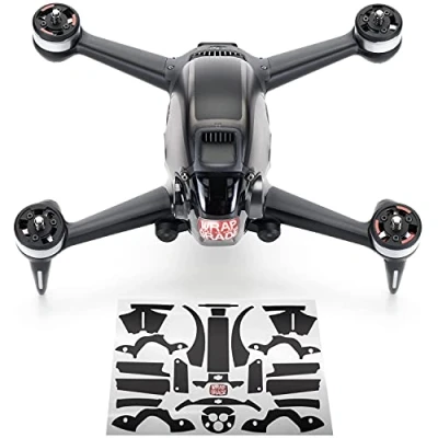 Image of WRAPGRADE Skin Compatible with DJI FPV Accent Color (STEALTH BLACK)