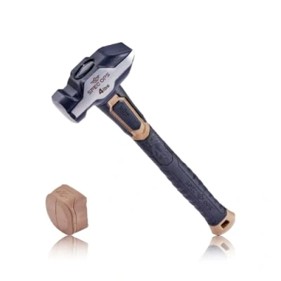 Image of Spec Ops Tools Blacksmith Hammer, 4 lb Sledgehammer with Removable Soft Mallet Cap &amp; Bi Material Shock Absorbing Vibration Dampening Handle, 3% Donated to Veterans, Black/Tan