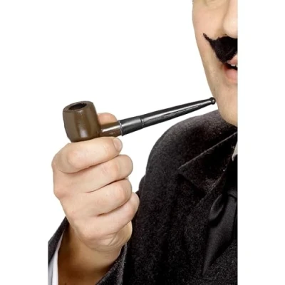 Image of Smiffys Tales of Old England Plastic Smoking Pipe, Brown , Historical Fancy Dress, Dress Up Accessories