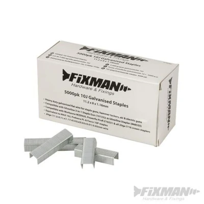 Image of Fixman 10J Galvanised Staples 5000pk 11.2 x 12 1.17mm