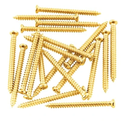 Image of Musiclily Basic 2.8x32mm Metal Metric Thread P90 Style Pickup Mounting Screws, Gold(Set of 20)