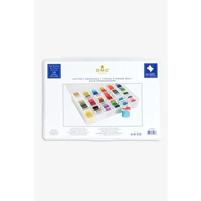 Image of Sewing Online 6118/6 Floss/Embroidery Thread Bobbin Storage Box inc 50 Empty Bobbins
