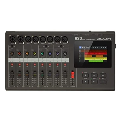 Image of Zoom R20 Multi Track Tabletop Recorder, with Touchscreen, Onboard Editing, 16 Tracks, 6 XLR Inputs, 2 Combo Effects, Synth, Drum Loops, and USB Audio Interface.