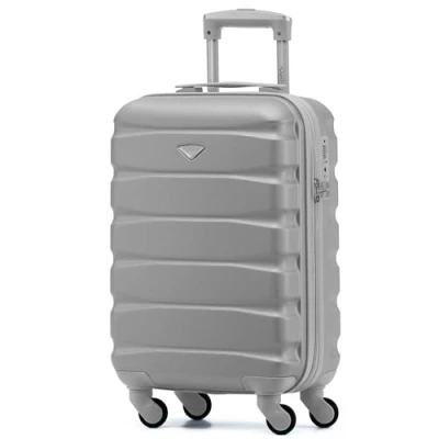 Image of Flight Knight Lightweight 4 Wheel ABS Hard Case Suitcases Cabin Carry On Hand Luggage Approved for Over 100 Airlines Including British Airways, easyJet, Jet2 &amp; Wizz 55x35x20cm TSA Lock
