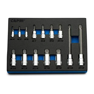 Image of Capri Tools XZN Triple Square Bit Socket Set, 10 Piece (XZN Set/Master)
