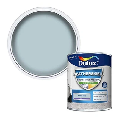 Image of Dulux Weather Shield Quick Dry Satin Paint, 750 ml Misty Sky