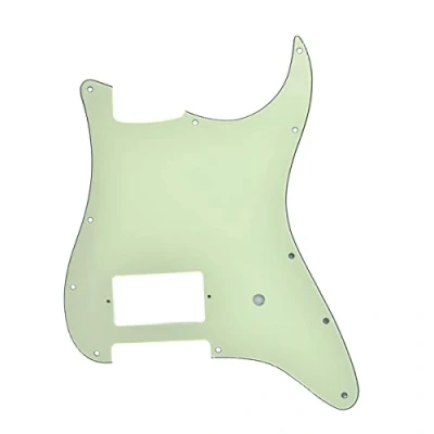Image of KAISH 11 Hole ST/Strat Style One Humbucker Guitar Pickguard Scratch Plate for Delonge Stratocaster/Strat Mint Green 3 Ply