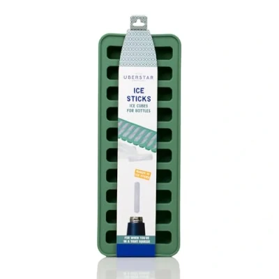 Image of UBERSTAR Slim Ice Cube Tray Sticks Narrow Easy Silicone Pop Out Long Mould Green