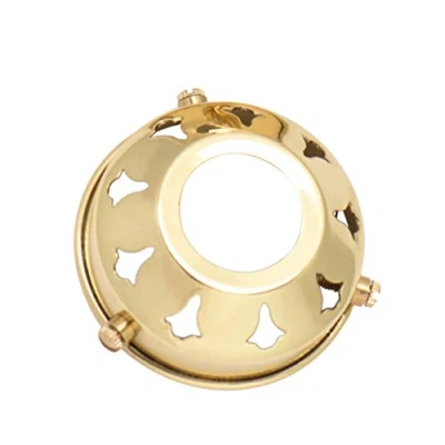 Image of ElekTek Glass Lamp Shade Gallery Fitting for B22 Ring Bulb Holders 2.25 Inch Brass