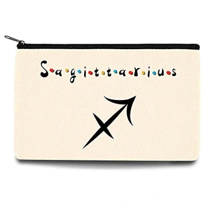 Image of Constellation Printed Zip Canvas Pouch Makeup Bag Make Up Bag, Cosmetic Travel Bag,Toiletry Bag,Organizer Bags,Toiletry Bags, Bride Bridesmaid Bag,Pencil Bag,Wash Bag,Coin Purse (Sagittarius)