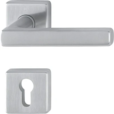 Image of HOPPE 3675290 PZ, 37 42, Dallas Handle Set with Rosettes (Profile Cylinder), matt Stainless Steel, stainlesssteel