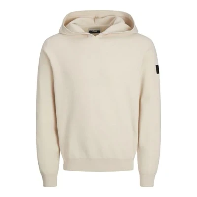 Image of JACK &amp; JONES Men&#039;s Jcoaero Knit Hood Sn Jumper, Moonbeam, M
