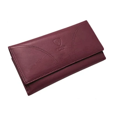 Image of J. Wilson London RFID Blocking Ladies Designer Quality Soft Sheep Leather Purse Wallet (Maroon_)