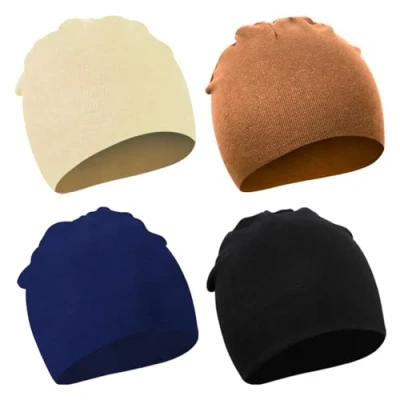 Image of DRESHOW 4 Pieces Baby Beanie Newborn Toddler Soft Cute Knit Hat Hospital Hats for Boys Infant Cap Beanies