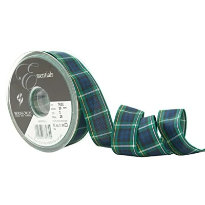 Image of Berisfords Polyester Tartan, Campbell, 10.4 x 2.9 cm