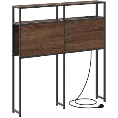 Image of vidaXL Storage Headboard Brown oak 80 cm Engineered wood