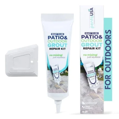 Image of PentaUSA Patio Grout Ready Mixed Paver Grout, Polymeric Sand for Pavers and Paving Slabs, Tile Repair Patios, Stone Joints, Entryways, Gardens Includes Float 400g (Patio Grout)
