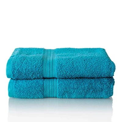 Image of Glart Premium Set of Terry Hand Towels, Colour: Turquoise, 2X Bath Towels 70 X 140 cm