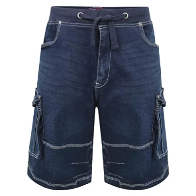 Image of KAM Denim Cargo Shorts Combat Elasticated Waist Multi Pocket Holiday Mens Summer by Jeanbase Mid Used 48