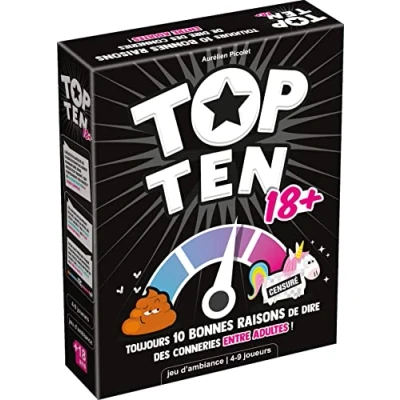 Image of Top Ten 18+, Cocktail Games, Board Game from 14 Years, 4 to 9 Players, 30 Minutes, French version