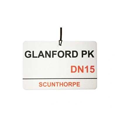 Image of Scunthorpe/Glanford Park Street Sign Car Air Freshener (Fun Birthday/Xmas Christmas Stocking Filler/Secret Santa/Novelty Scented Gift)